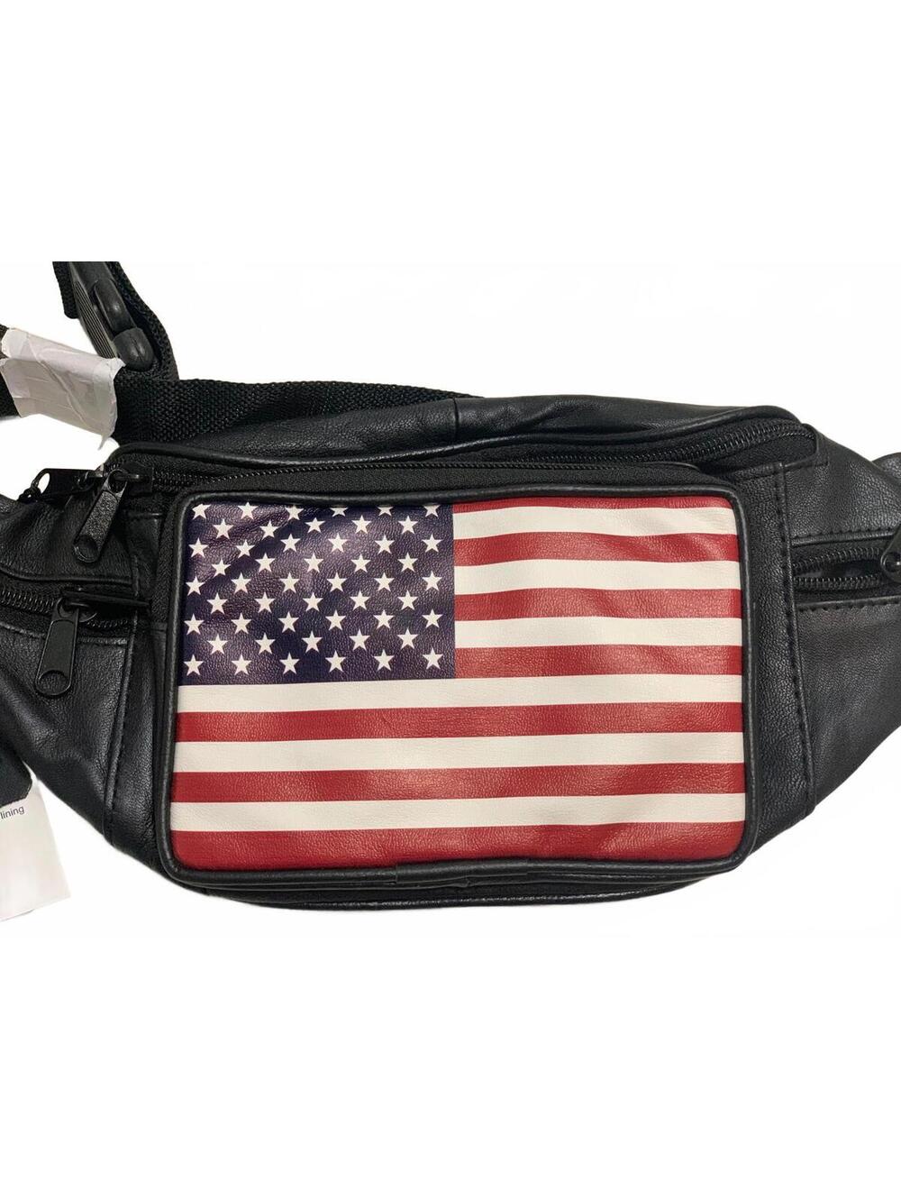 Leather Fanny Pack |Stars & Stripes | Belt Pouch | USA Flag Crossbody Bag | NWT